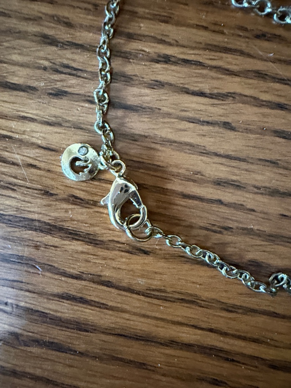 Sears Gold-Tone Chain Necklace with Small Round Charm